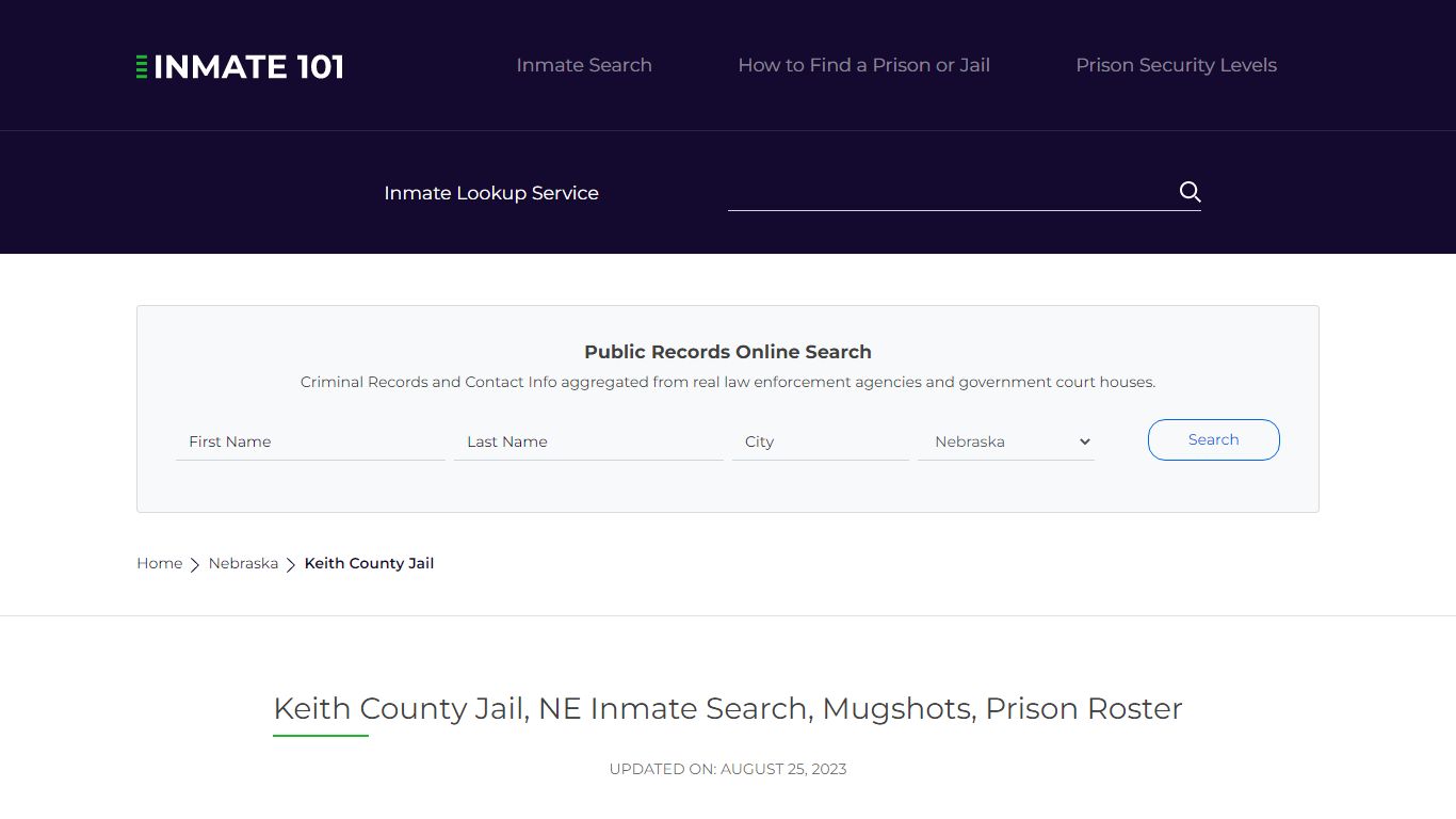 Keith County Jail, NE Inmate Search, Mugshots, Prison Roster